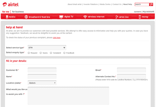 airtel-help-at--Hand---Request-Query---Complaint-Feedback